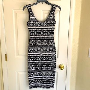 Black & White Stretchy & Form Fitting Dress